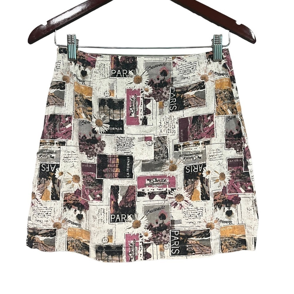 Urban Outfitters Post Card Mail Print Mini Skirt Size Small 90s Y2K Vibes